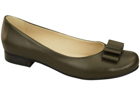 Ballerinas für Damen, Naturleder, Oliv 702 ElitaBut