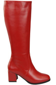 Bequeme Damen Rot Niedrig Absatz Stiefel Naturleder 212 ElitaBut