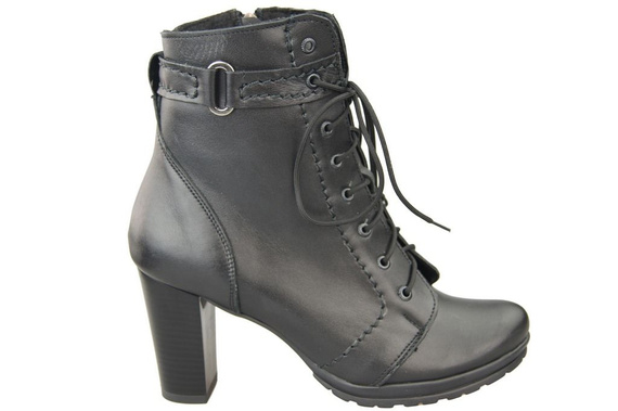 Damenschuhe Stiefeletten, Naturleder, Schwarz 1012 ElitaBut