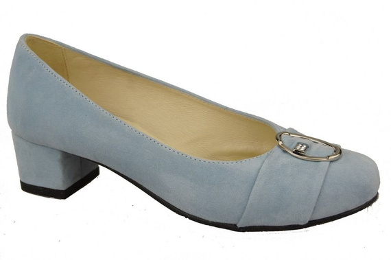 Damenschuhe Pumps Hellblau Naturleder Wildleder 135 ElitaBut