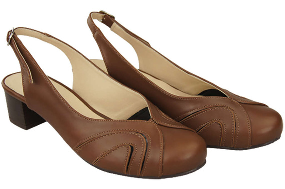 Damenschuhe Sandalen, Naturleder, Braun 842 ElitaBut