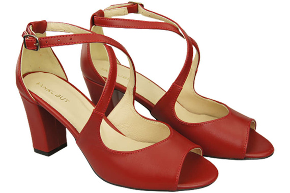 Damenschuhe Sandalen Rot Naturleder 186 ElitaBut