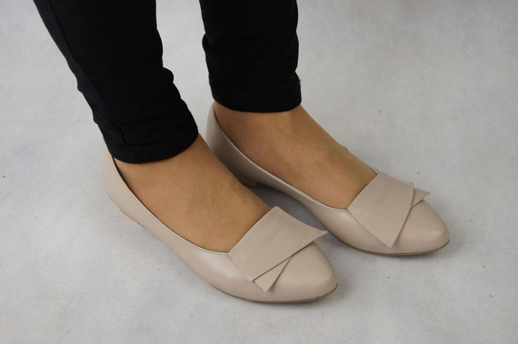 Damenschuhe Ballerina Cappuccino, Naturleder 988 ElitaBut