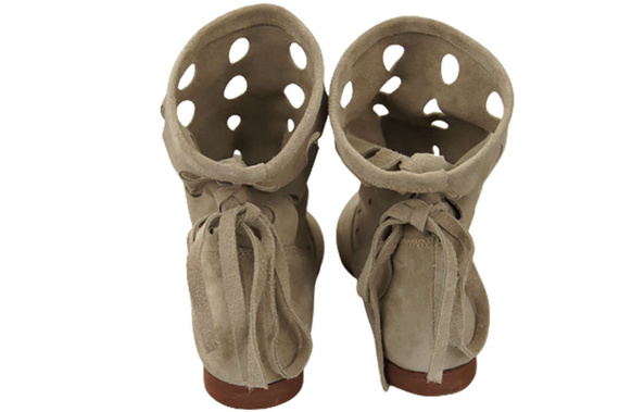 Schuhe Damen-Stiefeletten, natürliches Veloursleder, Beige 160 ElitaBut