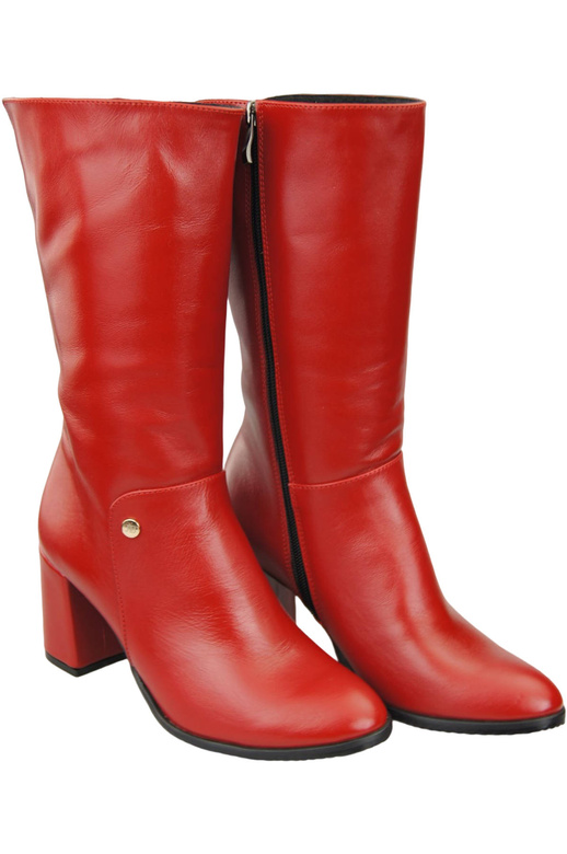 Damen-Halbstiefel, Naturleder, Rot 189 ElitaBut