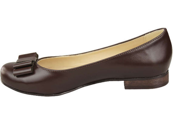 Ballerina-Schuhe für Damen, Naturleder, Schokolade 702 ElitaBut