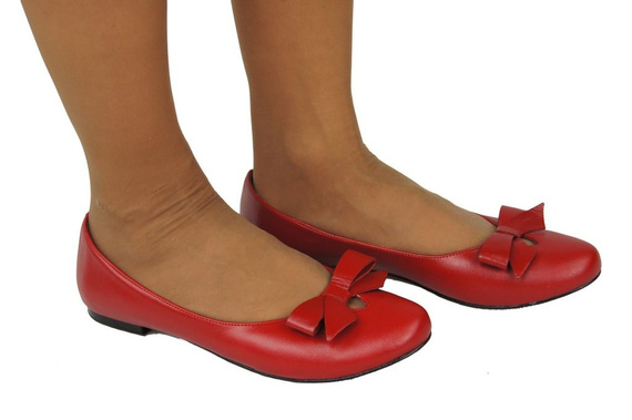 Damen Ballerinas Rot, Naturleder 998 ElitaBut