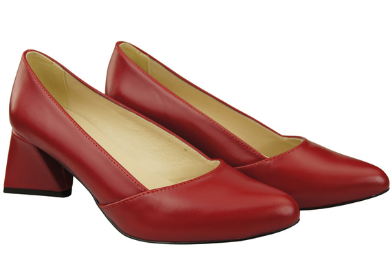 Damen Pumps Rot Echtleder Spitz Zehen Absatz ElitaBut 221