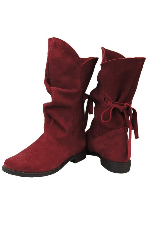 Winter-Damenstiefel, Natursamtleder, Bordeaux 999 von ElitaBut