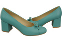 Damen Pumps mit Schleife Türkis Naturleder und niedrigem Absatz 203 ElitaBut