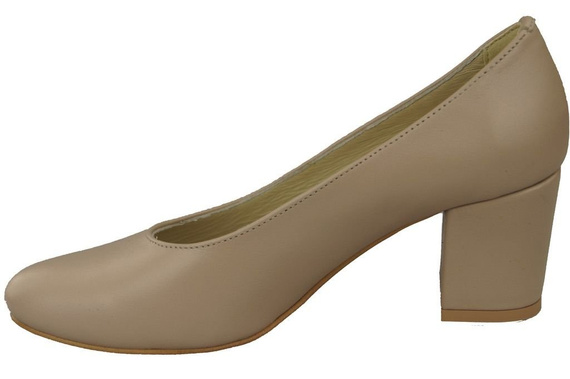 Damenschuhe Cappuccino-Grain-Pumps Naturnarbenleder 125 ElitaBut