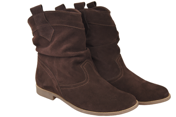 Schuhe Damen Stiefeletten Winter Natursamtleder Schokolade 117 Von ElitaBut