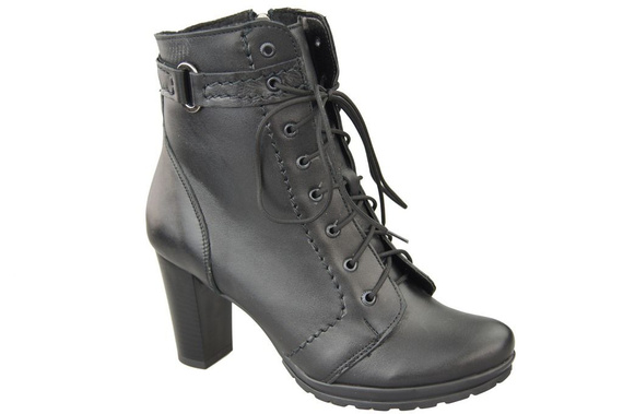 Damenschuhe Stiefeletten, Naturleder, Schwarz 1012 ElitaBut