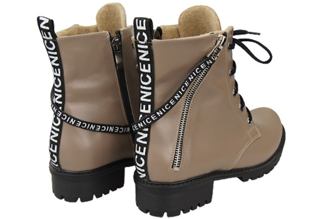 Schuhe Damenstiefeletten mit der Aufschrift NICE Natural Leather Cappuccino Dark 173 von ElitaBut