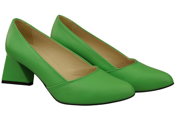 Damen Pumps Limette Echtleder Spitz Zehen Absatz ElitaBut 221