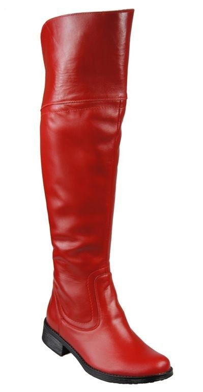 Schuhe Damenstiefel Stiefel, Overknee-Stiefel, Naturleder, Rot 638 ElitaBut