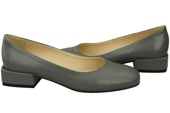 Bequeme Frauen Schuhe Aschgrau Flats Natural Leder 204 ElitaBut