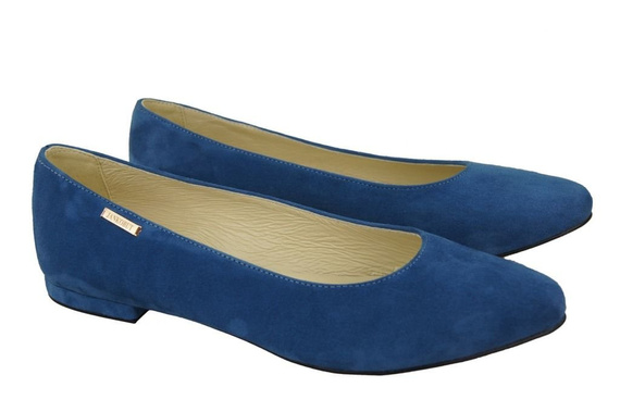 Damenschuhe Ballerinas Blau, Naturleder, Wildleder 131 ElitaBut