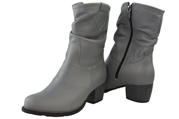 Schuhe Damen-Stiefeletten, Naturleder, Grau 792 ElitaBut