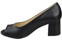 Damenschuhe PEEP TOE Pumps Schwarz Naturleder mit beschichtetem Absatz 192 ElitaBut