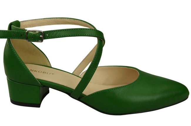 Damen Sandalen Echtleder Grün mit Riemen Niedriger Absatz 223 ElitaBut