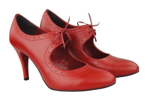 Damenschuhe Pumps Naturleder Rot 553 ElitaBut