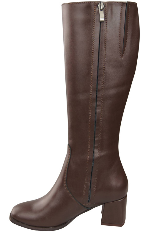 Bequeme Damen Schokolade Niedrig Absatz Stiefel Naturleder 212 ElitaBut