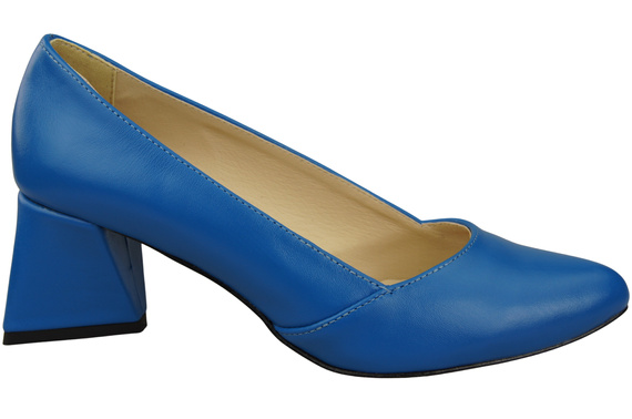 Damen Pumps Blau Echtleder Spitz Zehen Absatz ElitaBut 221