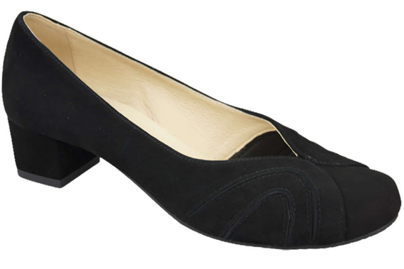 Damenschuhe Pumps, natürliches Wildleder, Schwarz 786 von ElitaBut