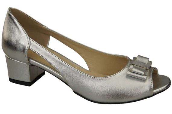Damenschuhe Silberne Sandalen, Naturleder 145 ElitaBut