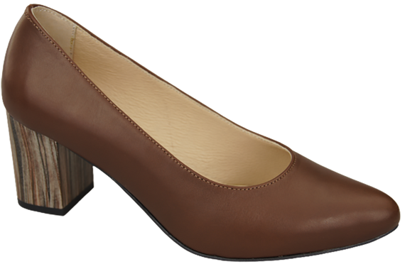 Damenschuhe Pumps Braun Naturleder mit Zierabsatz 157 ElitaBut