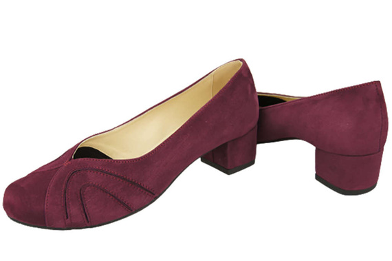 Damenschuhe Pumps, natürliches Wildleder, Burgund 786 von ElitaBut