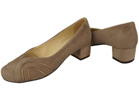 Damenschuhe Pumps aus natürlichem Wildleder Cappuccino Dark 786 Z ElitaBut