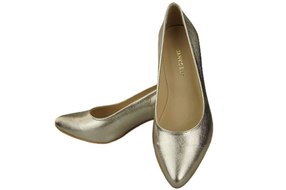 Damenschuhe Goldene Pumps, Naturleder 143 ElitaBut