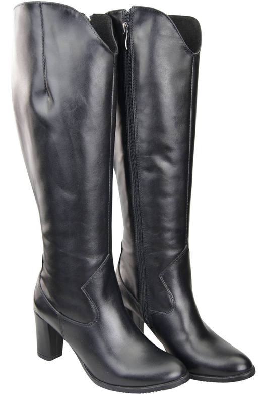 Stilvolle Damen Schwarz Stiletto Stiefel Naturleder 211 ElitaBut