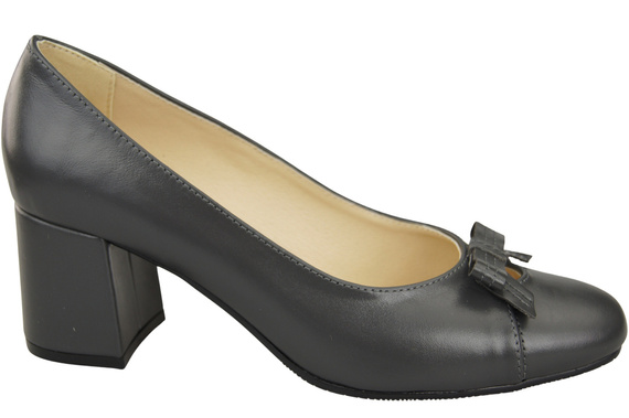 Damen Pumps mit Schleife Graphit Naturleder und niedrigem Absatz 203 ElitaBut