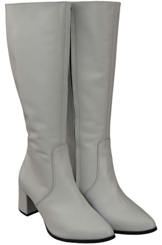 Klassische Damenstiefel, Naturleder, Weiß 175 ElitaBut