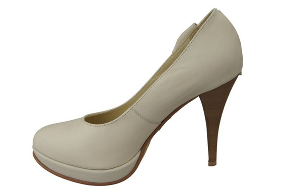 Damenschuhe Plateaupumps, Naturleder, Beige 976 ElitaBut