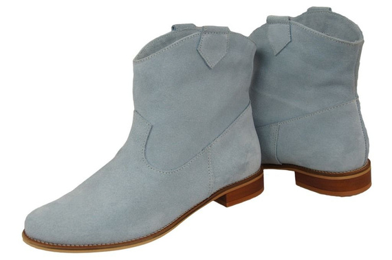 Schuhe Damenstiefel Frühling / Herbst, natürliches Veloursleder, Blau 132 L ElitaBut