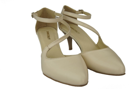 Damenschuhe Sandalen Niedriger Absatz, Naturleder, Beige 990 ElitaBut