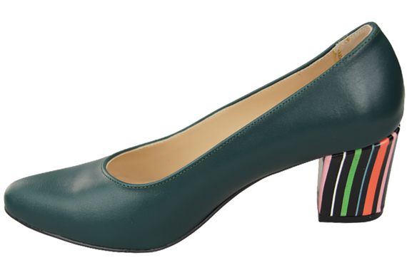 Damenschuhe Malachit Pumps Naturleder mit Zierabsatz 158 ElitaBut