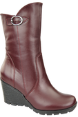 Damen-Keilstiefel, Naturleder, Burgund 750 ElitaBut
