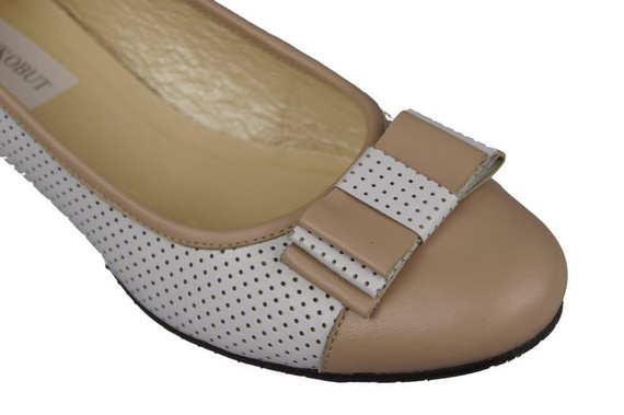 Damenschuhe Pumps, Naturleder, Weiß Cappuccino 732 ElitaBut