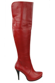 Schuhe Damenstiefel Plateauabsatz Stiletto Obermaterial Kniehoch Naturleder Rot 692 ElitaBut