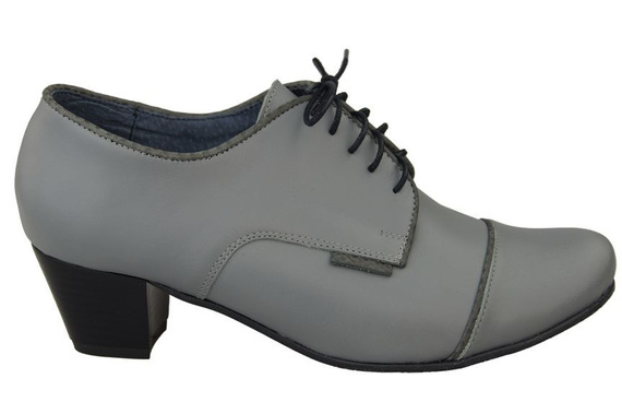 Schuhe Damenschuhe, Schnürschuhe, Naturleder, Grau 956 ElitaBut