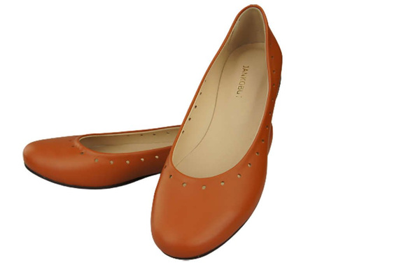 Damenschuhe Bequeme Ballerinas, Naturleder, Rot 162 ElitaBut