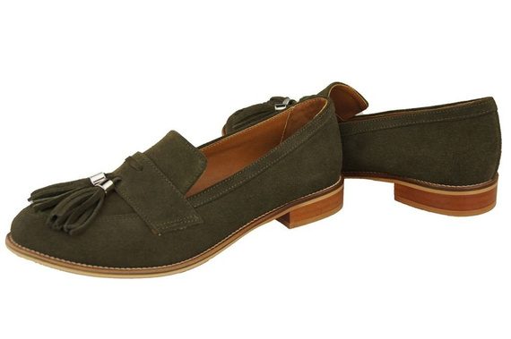 Schuhe Damen Mokassins Naturleder Velours Flasche 134 ElitaBut