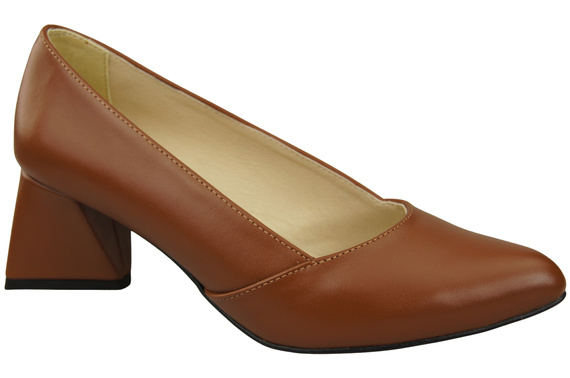 Damen Pumps Braun Echtleder Spitz Zehen Absatz ElitaBut 221