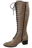 Schuhe Damenstiefel Schnürstiefel aus Naturleder Cappuccino 595 ElitaBut