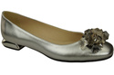 Damen Silber Pumps mit Kristallen flach Naturleder 216 ElitaBut